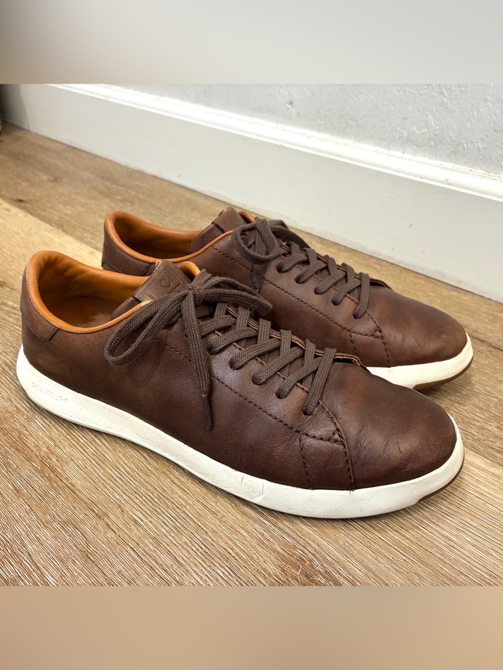 Cole Haan GrandPro Sneakers Dark Brown Leather Men’s Shoes Size 9.5 M